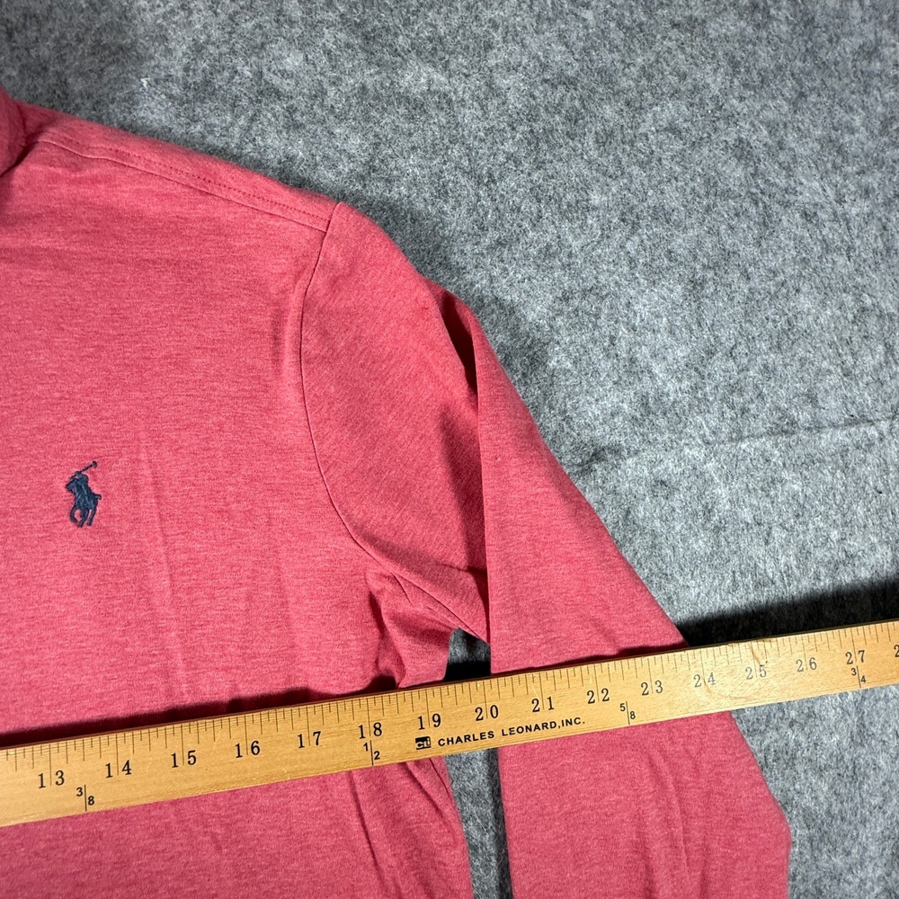 Polo Ralph Lauren Polo Shirt Mens Small Red Long Sleeve Classic Fit Heathered - Picture 6 of 8